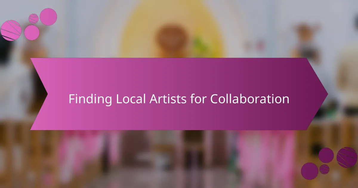 Finding Local Artists for Collaboration