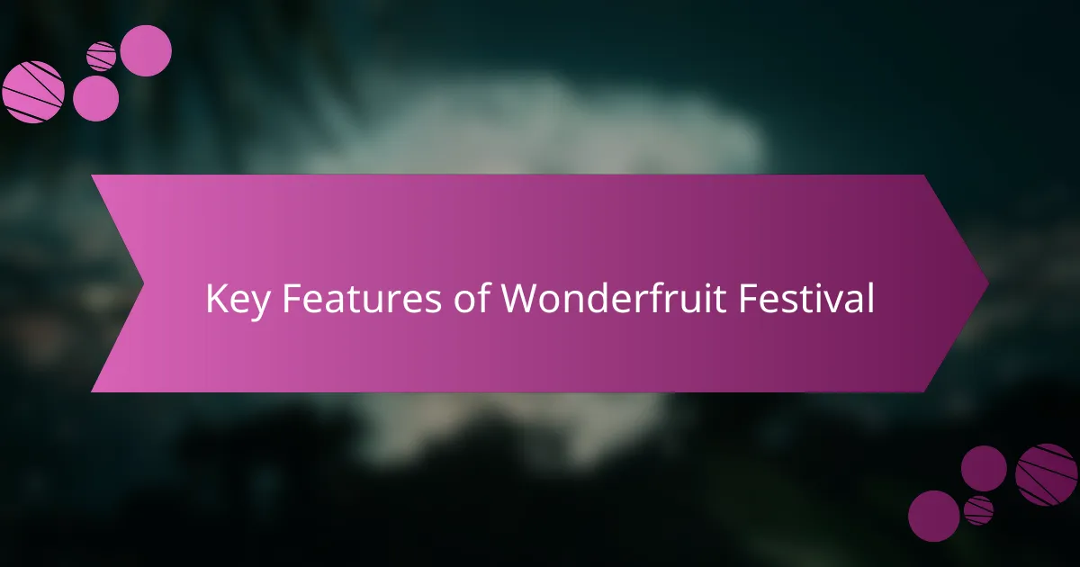 Key features of Wonderfruit Festival