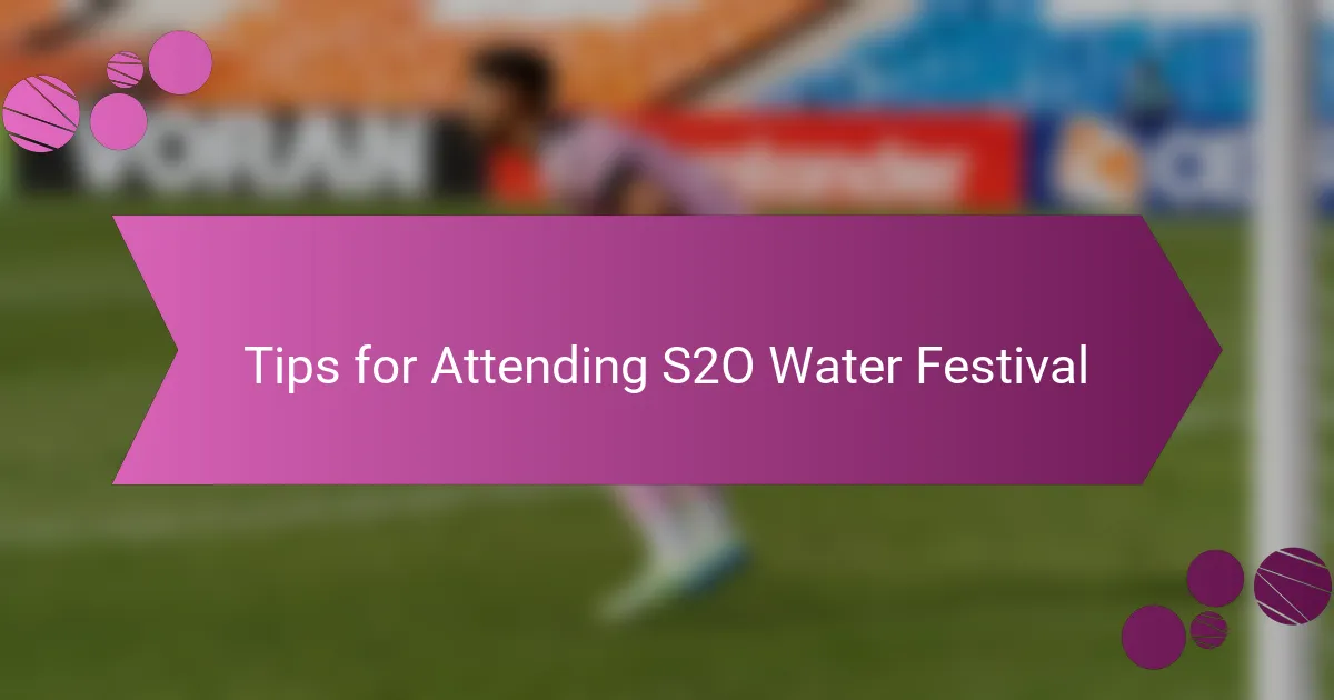 Tips for Attending S2O Water Festival